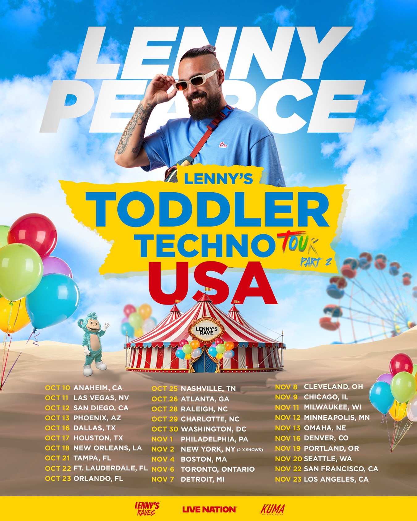 Lenny Pearce Lennys Toddler Techno Tour Poster 2025–2026